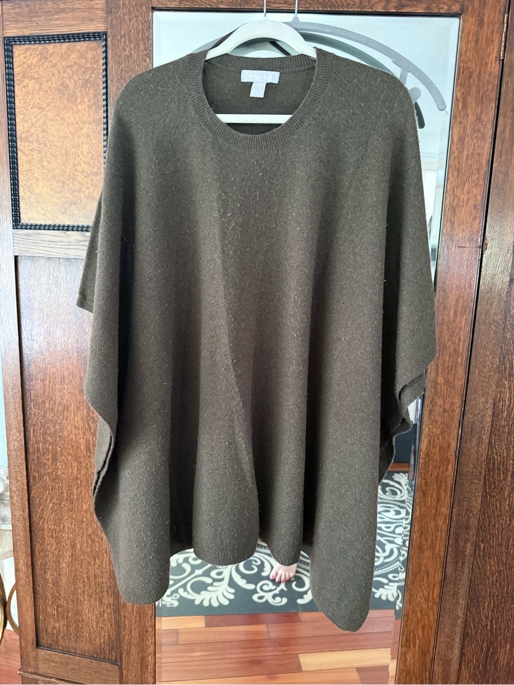 Nordstrom Brown Wool-Cashmere Crewneck Sweater